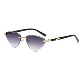 (6 PACK) Wholesale Sunglasses Fashion Triangle Cat Eye Women Unique Cut Edge 2024 - BulkSunglassesWholesale.com - Gradient Grey
